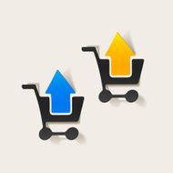 realistic design element grocery cart arrow N6