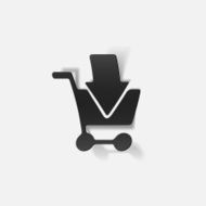 realistic design element grocery cart arrow N7