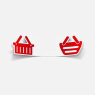 realistic design element food basket N12