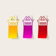 realistic design element food basket N13