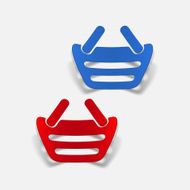 realistic design element food basket N16