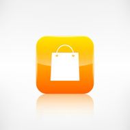 Shopping bag icon Application button