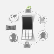 Set of sticker design High-tech communication concept N3