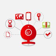 Set of sticker design High-tech communication concept N5