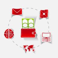 social concept envelope computer brain wallet N4