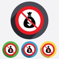 No Money bag sign icon Dollar USD currency