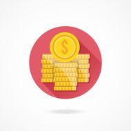 Vector Dollar Coin Stacks Icon