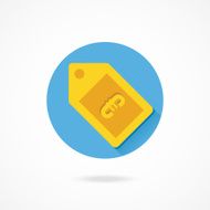 Vector Gold Tag and Euro Sign Icon