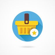 Vector Shopping Basket and Star Sign Icon