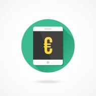 Vector Tablet and Euro Sign Icon