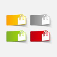 realistic design element shopping bag package N14