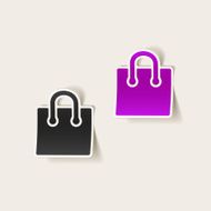 realistic design element shopping bag package N15