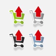 realistic design element grocery cart arrow N8