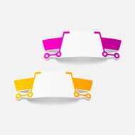 realistic design element grocery cart N7