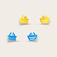 realistic design element food basket N18