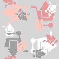 seamless background shopping trolley arrow N2