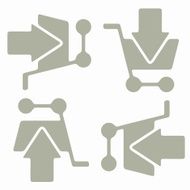 seamless background shopping trolley arrow N4