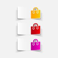 realistic design element shopping bag package N17