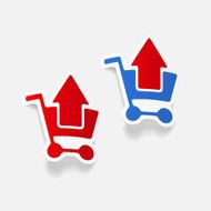realistic design element grocery cart arrow N11