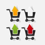 realistic design element grocery cart arrow N12