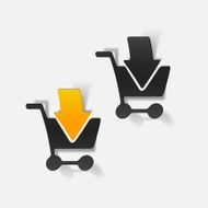 realistic design element grocery cart arrow N13