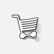 realistic design element grocery cart N14