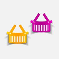 realistic design element food basket N27