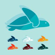 Flat design turtle N3