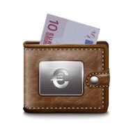 Leather wallet with EURO vector image