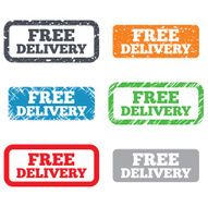 Free delivery stamp sign icon