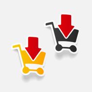 realistic design element grocery cart arrow N15