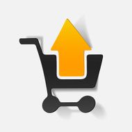 realistic design element grocery cart arrow N16