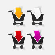 realistic design element grocery cart arrow N17