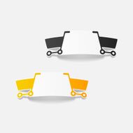 realistic design element grocery cart N15