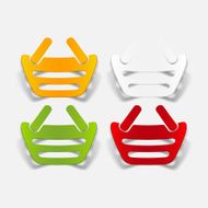 realistic design element food basket N35