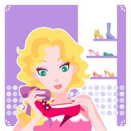 young woman with red high-heeled shoes N2