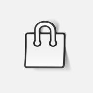 realistic design element shopping bag package N25