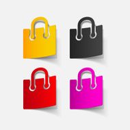 realistic design element grocery bags N6