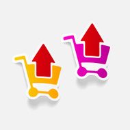 realistic design element grocery cart arrow N18