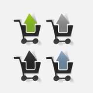 realistic design element grocery cart arrow N20