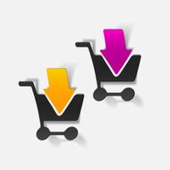 realistic design element grocery cart arrow N21