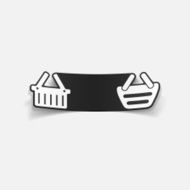 realistic design element food basket N37