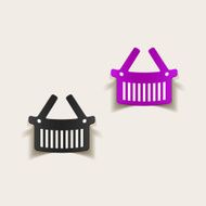 realistic design element food basket N39