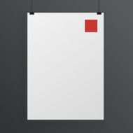 White poster mock up template vector
