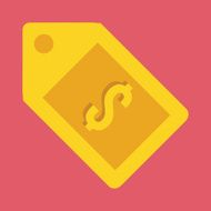 Vector Gold Tag and Dollar Sign Icon N2