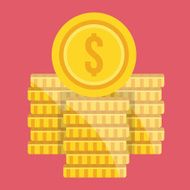Vector Dollar Coin Stacks Icon N2