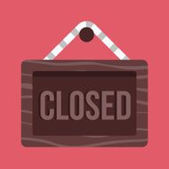 Vector Closed Hanging Sign Icon N2