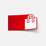 realistic design element shopping bag package N28