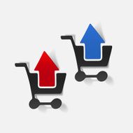 realistic design element grocery cart arrow N24