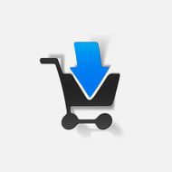 realistic design element grocery cart arrow N25